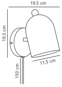 Nordlux - Faretto da parete GASTON 1xE27/15W/230V blu