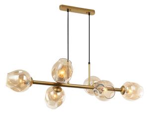 ITALUX PND-30843-6 GD+AMB - Lampadario a sospensione con filo BORGO 6xE27/40W/230V oro