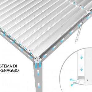VivaGarden Pergola Bioclimatica da Esterno in Alluminio Copertura a Lamelle Orientabili Dimensioni 4x4 mt colore Bianco