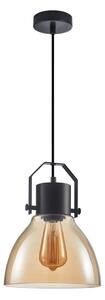 ITALUX PND-22371-1-BK+AMB - Lampadario a sospensione con filo DARLENA 1xE27/40W/230V nero/marrone