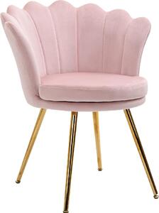 DecHome Poltrona Contemporanea Luxury in Velluto Dimensioni 67x64x77 colore Rosa