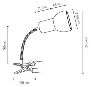 Spot-Light 2224174WF - Lampada con clip SVENDA 1xE27/60W/230V