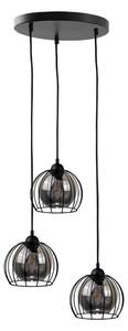 Lampadario a sospensione con filo SOLO BLACK 3xE27/60W/230V diametro 30 cm
