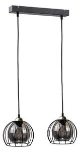 Lampadario a sospensione con filo SOLO BLACK 2xE27/60W/230V nero/oro