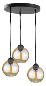 Lampadario a sospensione con filo AMBRE BLACK 3xE27/60W/230V diametro 30 cm