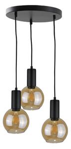 Lampadario a sospensione con filo JANTAR BLACK 3xE27/60W/230V diametro 30 cm