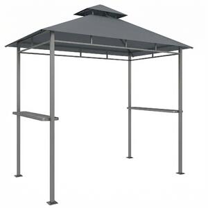 Outsunny Gazebo barbecue con doppio tetto ventilato e ripiani laterali, 2,4x1,4 m | Aosom Italy