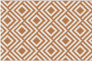 DecHome Tappeto da Esterno per Balcone e Terrazza Reversibile con Fantasia Geometrica 182x274 cm colore Marrone/Bianco - R3730TE