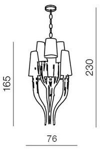 Azzardo AZ1417 - Lampadario su catena DIABLO 12xE14/11W/230V nero