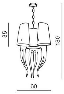 Azzardo AZ1232 - Lampadario su catena DIABLO 6xE14/11W/230V bianco
