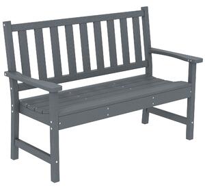 Outsunny Panchina giardino 2 posti effetto legno con schienale, Grigio | Aosom Italy