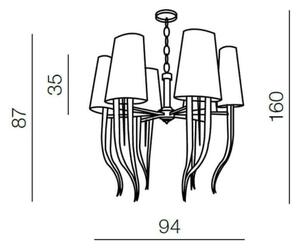 Azzardo AZ1389 - Lampadario su catena DIABLO 12xE14/11W/230V bianco