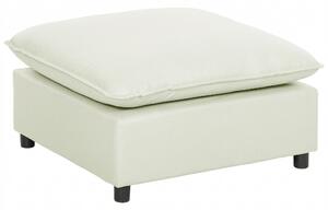 HOMCOM Pouf poggiapiedi moderno in tessuto, 75 cm, Bianco crema | Aosom Italy