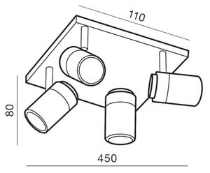 Azzardo AZ2557 - Luce Spot da bagno NOEMIE 4xGU10/35W/230V IP44