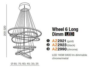 Azzardo AZ2921 - Lampadario a sospensione LED dimmerabile WHEEL 6xLED/140W/230V