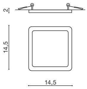 Azzardo AZ2836 - Plafoniera da incasso per bagno SLIM LED/12W/230V IP44