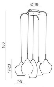Azzardo AZ3172 - Lampadario a sospensione con filo MILANO 5xG9/40W/230V