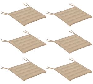 Outsunny Set 6 cuscini per sedie da esterno trapuntati con nastri, 40x40 cm, Kaki | Aosom Italy