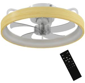HOMCOM Ventilatore soffitto LED Ø49 cm con telecomando, 6 velocità e luce regolabile | Aosom Italy