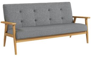 HOMCOM Divano 3 posti capitonné con seduta imbottita, 154,5 cm, Grigio | Aosom Italy