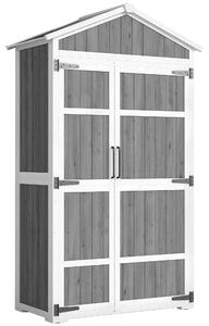 Outsunny Armadio giardino impermeabile con doppia porta, 105x55x179 cm, Grigio | Aosom Italy