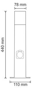 Lampada da esterno con presa NEW YORK 1xE27/12W/230V IP44