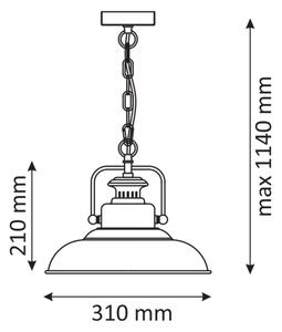 Lampadario a sospensione con catena ICELAND 1xE27/20W/230V