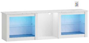 HOMCOM Mobile TV 160 cm con LED e ripiani vetro per TV fino a 70 pollici, Bianco | Aosom Italy