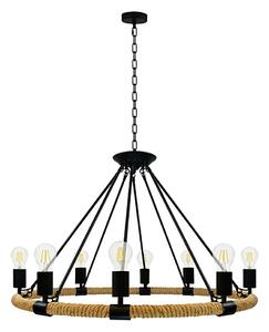 Lampadario a sospensione con catena ROPE ARTHUR 8xE27/20W/230V