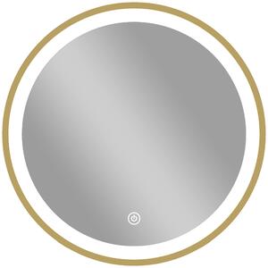 HOMCOM Specchio bagno LED rotondo 40 cm dimmerabile con 3 colori luce, Dorato | Aosom Italy