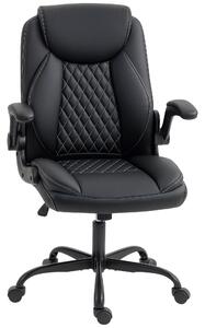HOMCOM Sedia ufficio ergonomica con braccioli sollevabili e altezza regolabile, Nero | Aosom Italy