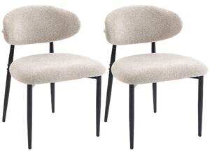 HOMCOM Set sedie da pranzo imbottite con gambe in acciaio, Beige | Aosom Italy
