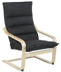 HOMCOM Poltrona salotto in velluto con schienale alto e gambe in legno, 67x83x105 cm, Nero | Aosom Italy