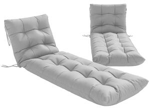 Outsunny Set 2 cuscini sdraio 180x55 cm con 4 cinghie, Grigio chiaro | Aosom Italy