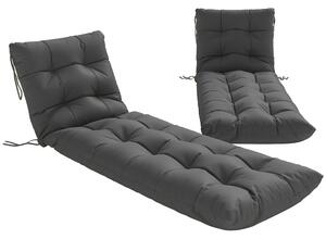 Outsunny Set 2 cuscini sdraio 180x55 cm con 4 cinghie, Grigio scuro | Aosom Italy