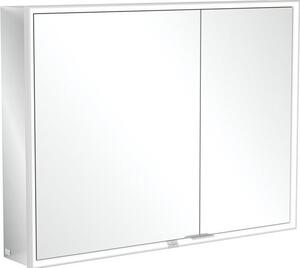 Villeroy & Boch My View Now armoire de toilette apparente, 2 portes, avec éclairage, avec interrupteur marche/arrêt, compatible Smart Home, 1000x750x168mm, A4571000, A4571000