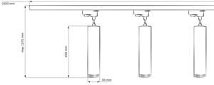 Lampadario su filo per sistema a binario MARIBEL 3xGU10/10W/230V + 1 m rotaia sistema