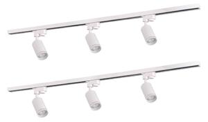 Faretto per sistema a binario PARIGI 6xGU10/10W/230V +2x1 m rotaia sistema