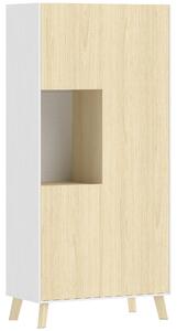HOMCOM Armadio cucina 170 cm con vano aperto e ripiani regolabili, Legno naturale | Aosom Italy