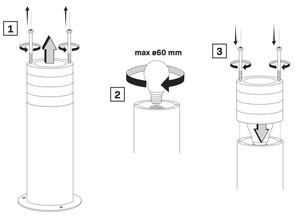 Lampada da esterno RINO 1xE27/12W/230V IP54 74 cm nero