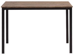 Set da pranzo Piano in legno scuro Gambe in acciaio Nero Tavolo rettangolare 110 x 70 cm 4 sedie Modern Industrial Beliani