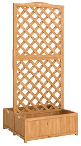 Outsunny Fioriera con grigliato e doppia cassetta pieghevole, 73x70x170 cm, Legno naturale | Aosom Italy