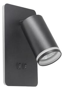 Luce Spot da parete a LED PARIGI 1xGU10/10W/230V + LED/6W/230V nero