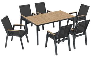 Outsunny Set mobili giardino 7 pezzi con tavolo e 6 sedie traspiranti | Aosom Italy