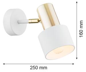 Argon 4264 - Faretto da muro DORIA 1xE27/15W/230V bianco/ottone