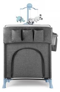 KINDERKRAFT - Lettino da viaggio JOY con accessori grigio-blu