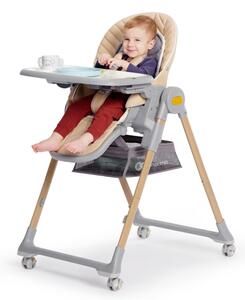 KINDERKRAFT - Sedia da pranzo per bambini 2in1 LASTREE grigia