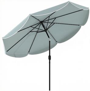 Outsunny Ombrellone giardino Ø265 cm inclinabile con volant, Blu | Aosom Italy