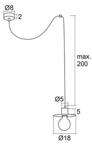 Argon 3835 - Lampadario su corda CORSO 1xE27/15W/230V nero