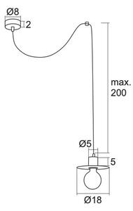 Argon 3836 - Lampadario su corda CORSO 1xE27/15W/230V cromo lucido